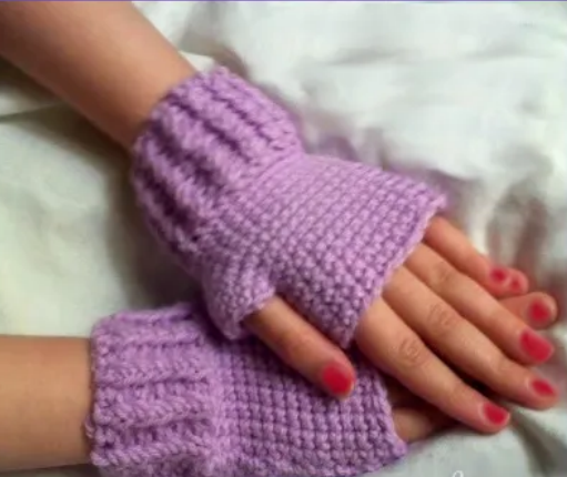 Crochet Kids Fingerless Mittens Pattern