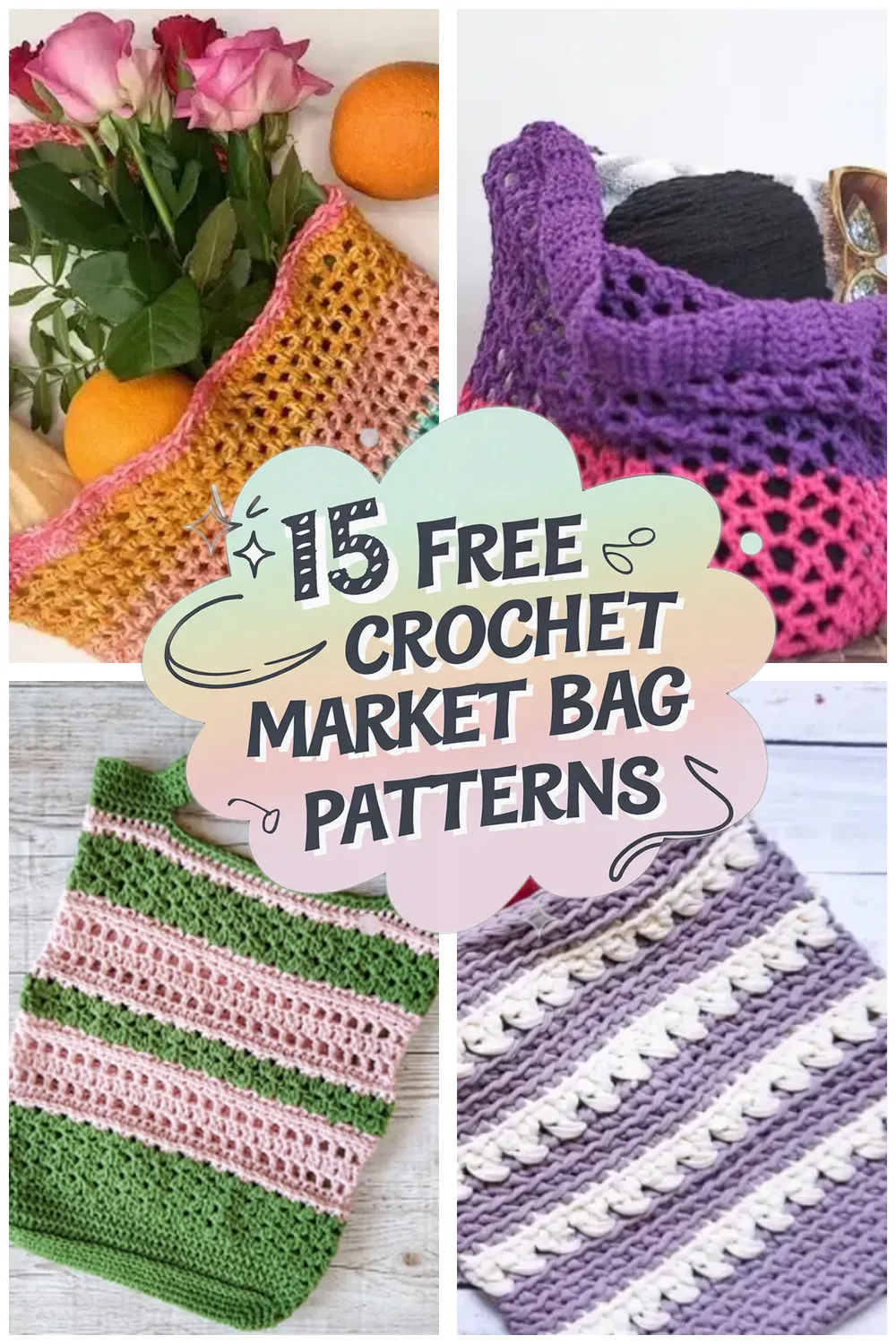 15 Free Crochet Market Bag Patterns: Perfect Tote Crochet Ideas for Every Occasion!