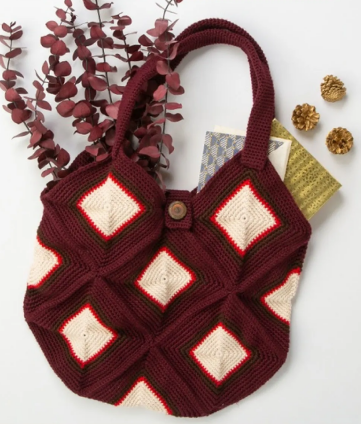 Winter Diamonds Crochet Market Bag Pattern