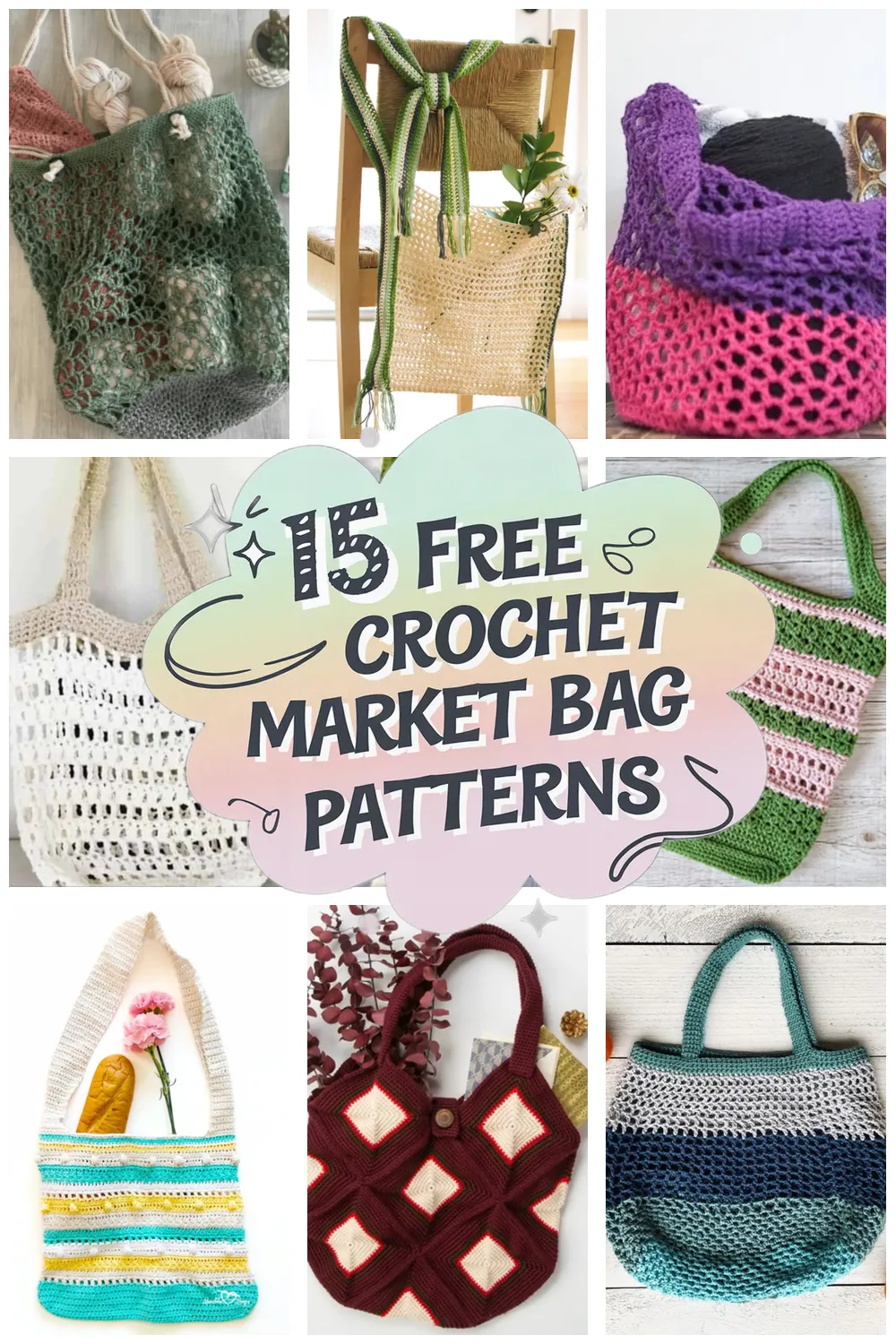 15 Free Crochet Market Bag Patterns: Perfect Tote Crochet Ideas for Every Occasion!