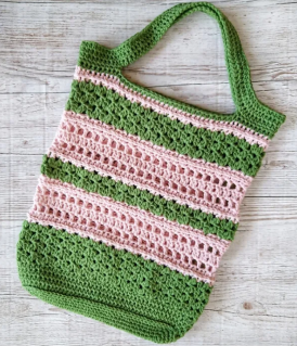 Green and Pink Crochet Market Bag Patterns