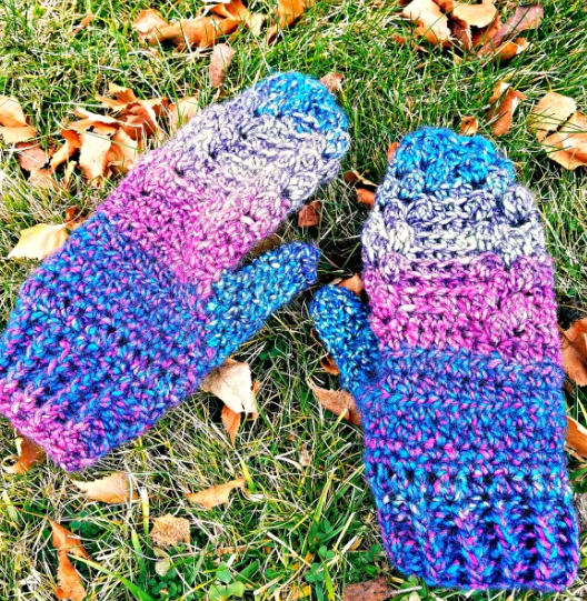 Multicolored Crochet Mittens Pattern Crochet Pattern