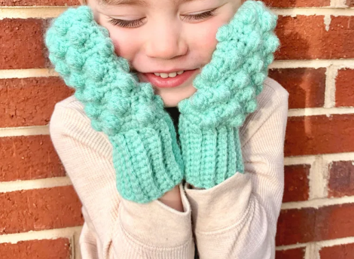 Bitsy Bobble Mittens Crochet Pattern