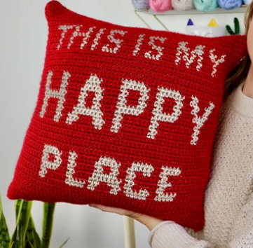 Crochet Pillow Pattern Happy Place Design