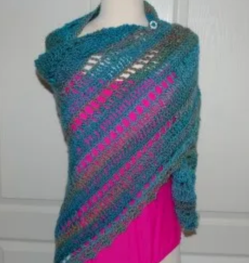 Vibrant Lacy Shawl Crochet Pattern