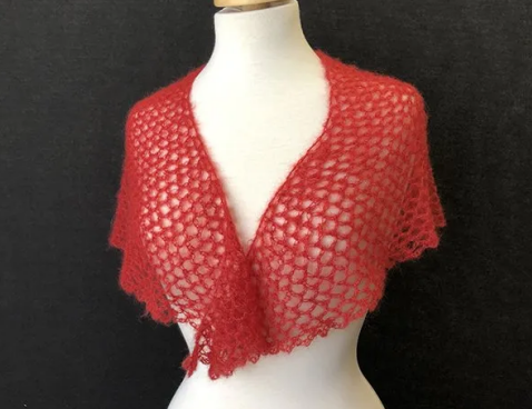 Vibrant Red Shawl Crochet Pattern