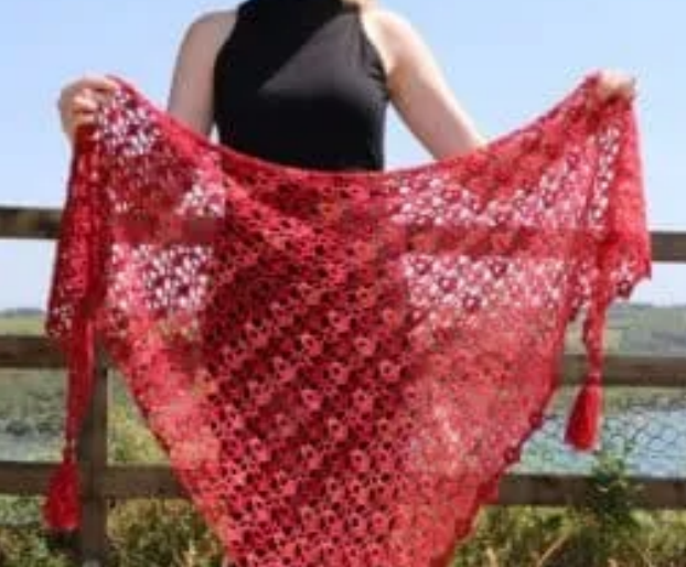 Lace Triangle Shawl Crochet Pattern