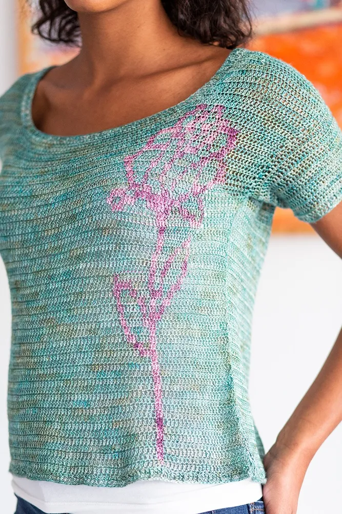 Rose Motif Crochet Top Pattern