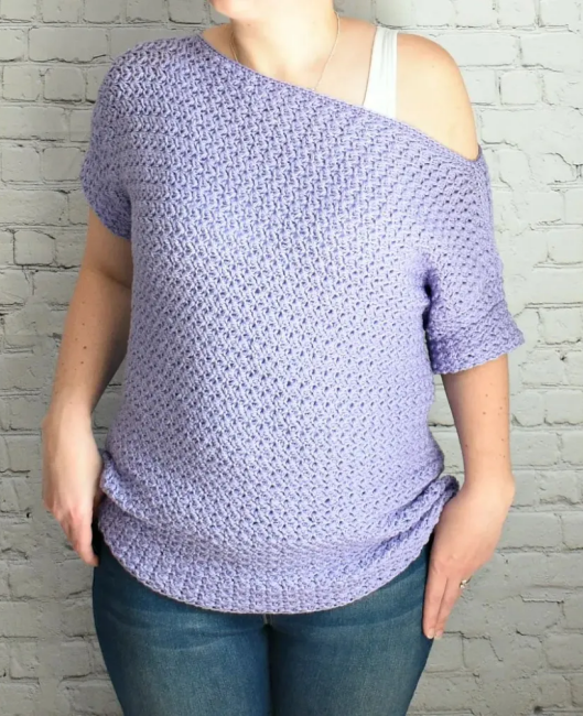 Lavender Off Shoulder Crochet Top Pattern