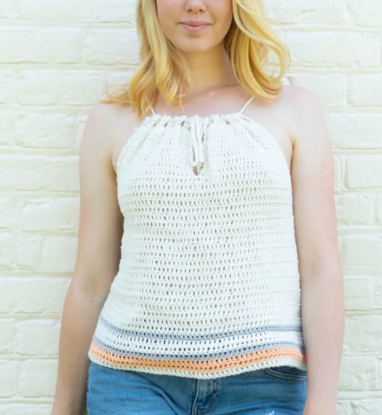 Crochet Summer Ties Halter Top Pattern