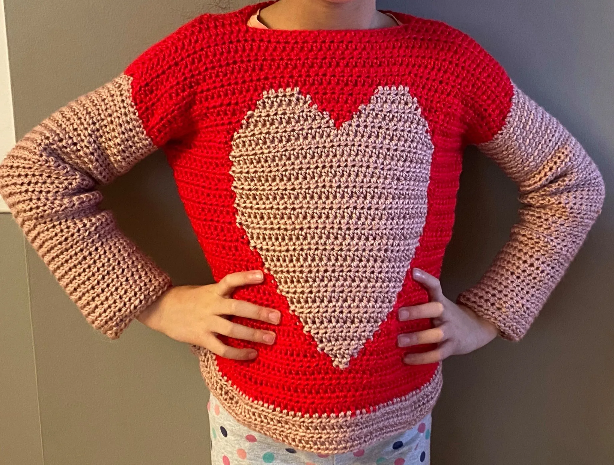 Free Crochet Valentine Sweater Pattern