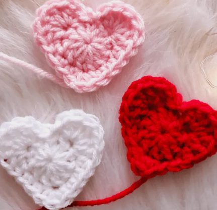 Valentines Patterns Crochet Hearts Set