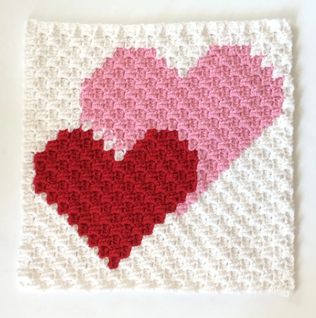 Heart Patterns C2C Crochet Square