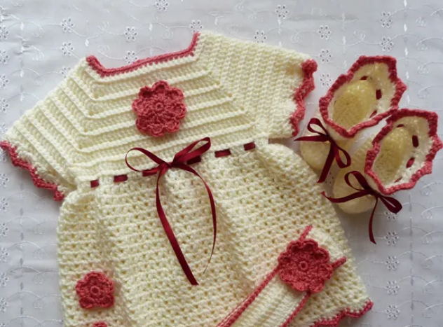 Crochet Baby Dress Set Pattern Available