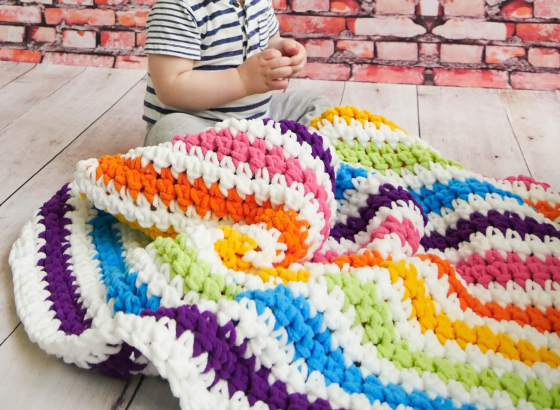 Vibrant Crochet Rainbow Blanket Pattern