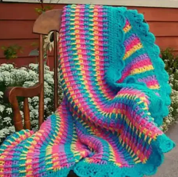 Crochet Rainbow Dash Baby Blanket Pattern