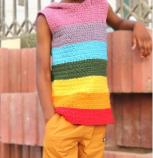 Colorful Striped Crochet Hoodie Pattern