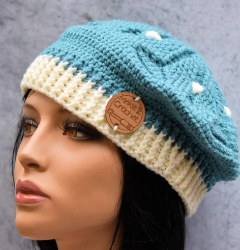 Snow Day Beret Hat Crochet Pattern