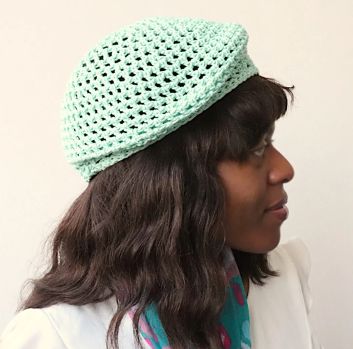 Light Green Beret Hat Crochet Pattern