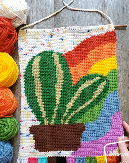 Vibrant Cactus Rainbow Crochet Pattern