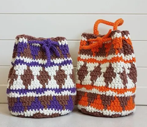 Stylish Crochet Drawstring Bag Pattern