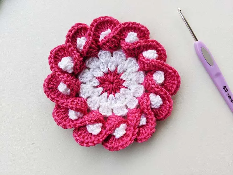 Crochet Flower Coaster Pattern  Free Download