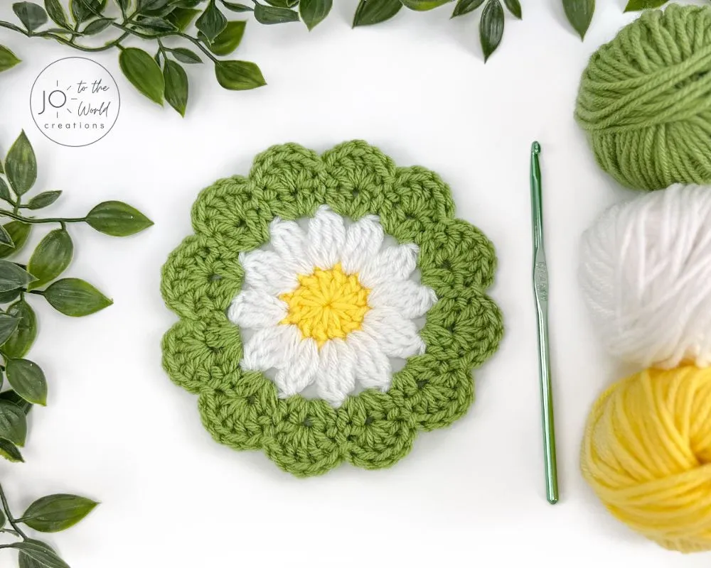 Daisy Crochet Coaster Free Pattern