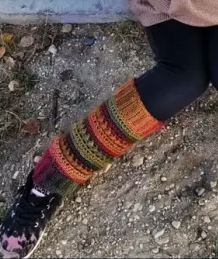 Colorful Bauble Leg Warmers Pattern