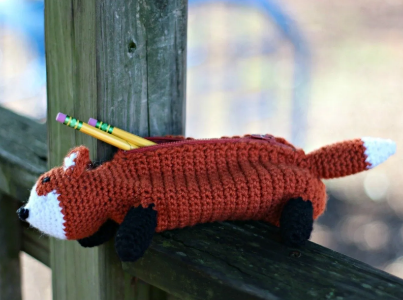 Knitting Pencil Case Fox Crochet Pattern