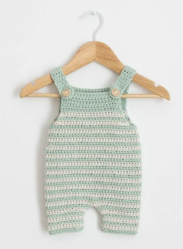 Crochet Baby Romper in Calming Green