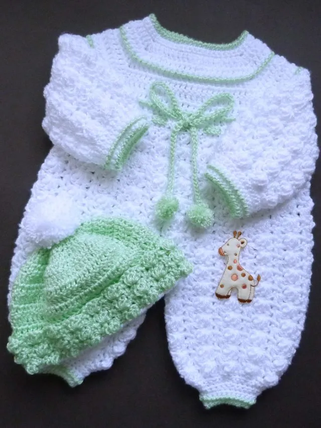 Free Baby Romper and Beanie Crochet Pattern