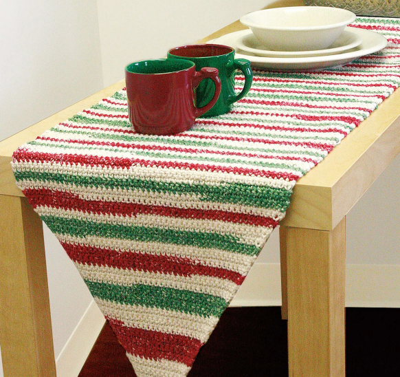 Vibrant Striped Crochet Table Runner Pattern