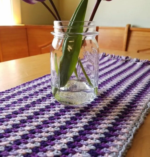 Crochet Table Runner Linen Stitch Pattern