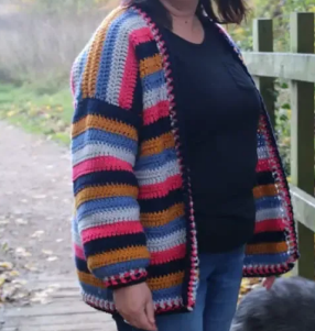 Vibrant Striped Crochet Cardigan Pattern