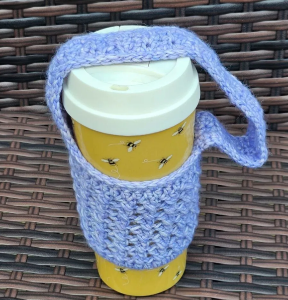 Crochet Cup Cozy Pattern Bee Design