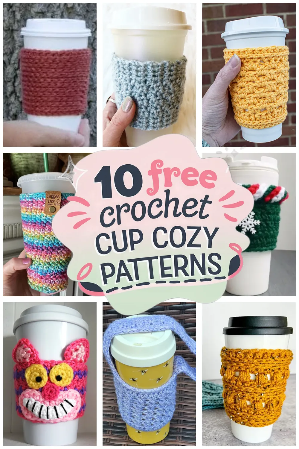 10 Free Crochet Cup Cozy Patterns You’ll Love: Perfect Coffee Cozy Patterns for Every Style!