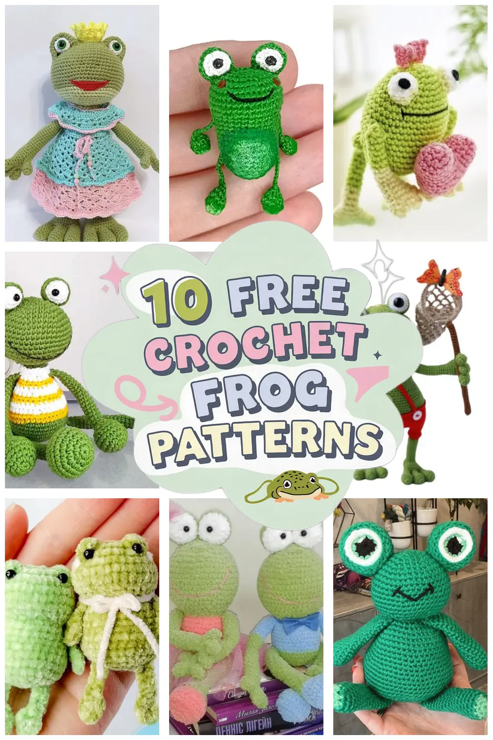10 Free Crochet Frog Patterns -  Patterns: 