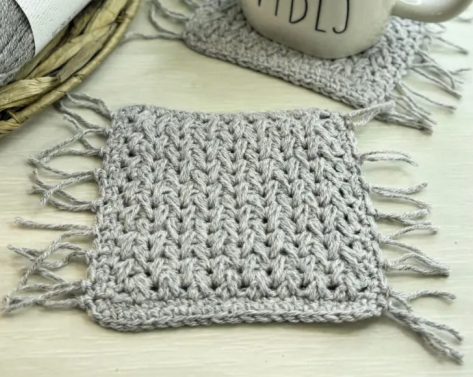 Feather Stitch Crochet Coasters Pattern