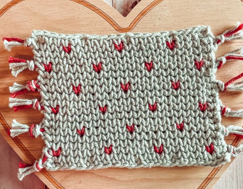 Dotted Hearts Crochet Coaster Pattern