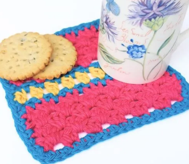 Granny Stitch Mug Rug Crochet Pattern