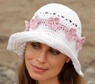 Elegant Summer Azalea Crochet Sun Hat