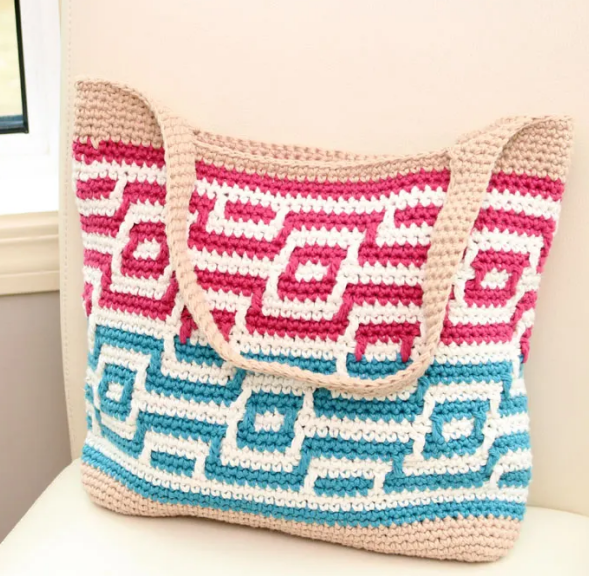 Mosaic Crochet Tote Pattern Crochet Pattern