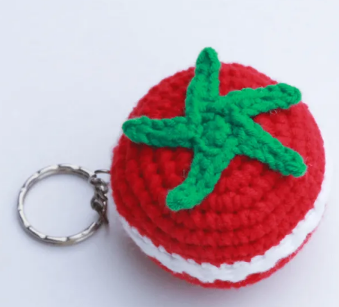 Tomato Keychain Crochet Pattern Tutorial