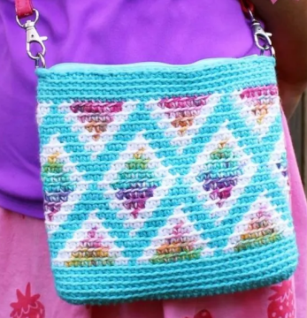 Turquoise Geometric Crochet Bag Pattern