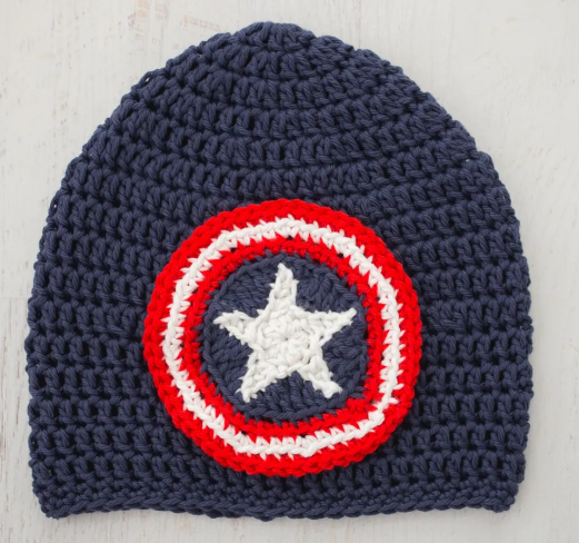 Free Captain America Crochet Beanie Pattern