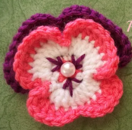 Multi Colored Pansy Crochet Pattern