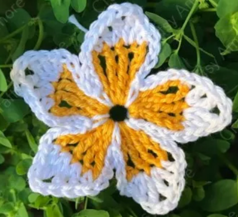 Easy Crochet Plumeria Flower Design