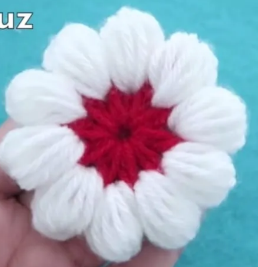 Puff Stitch Flower Crochet Design