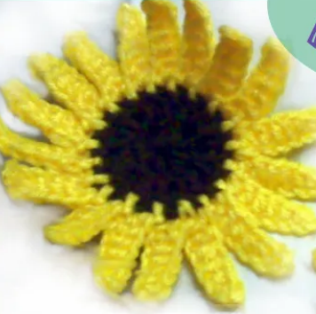 Bright Sunflower Crocheted Flowers Pattern