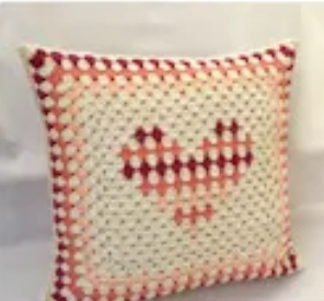 Heart Geometric Crochet Cushion Cover